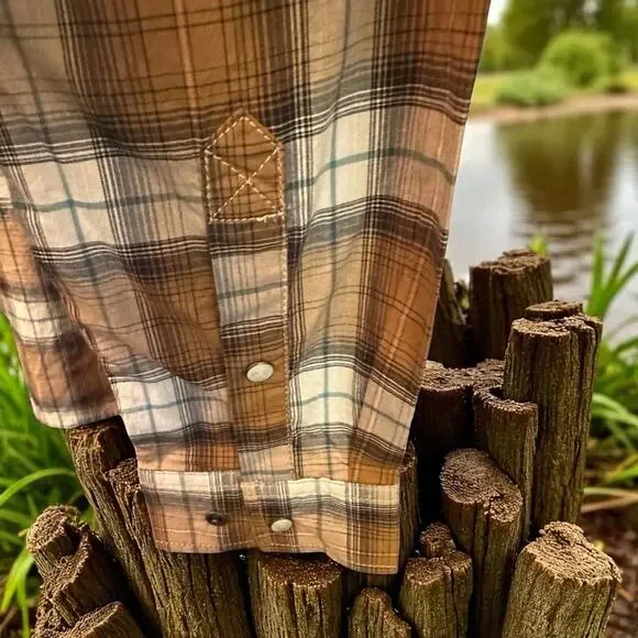 Carhartt Men's Rugged Flex Relaxed Lightweight Long-Sleeve Snap Plaid Shirt M - Picture 5 of 7